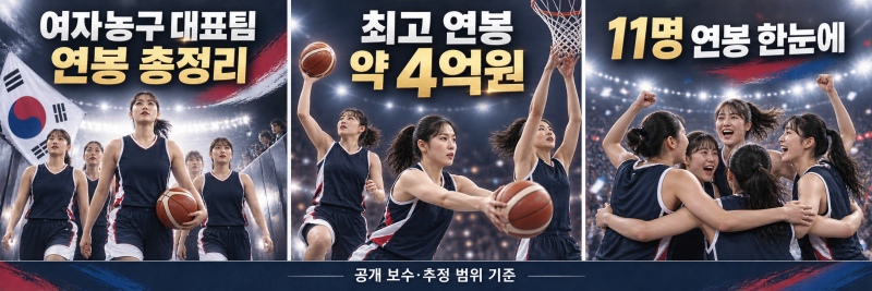 2026 아시안게임 한국 여자농구 선수별 연봉