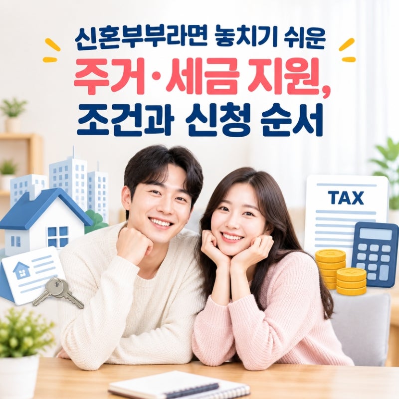 신혼부부라면 놓치기 쉬운 주거·세금 지원, 조건과 신청 순서