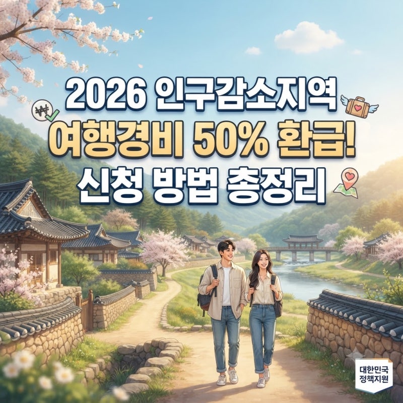 2026 인구감소지역 여행경비 50% 환급 신청 방법 및 자격 조건 총정리