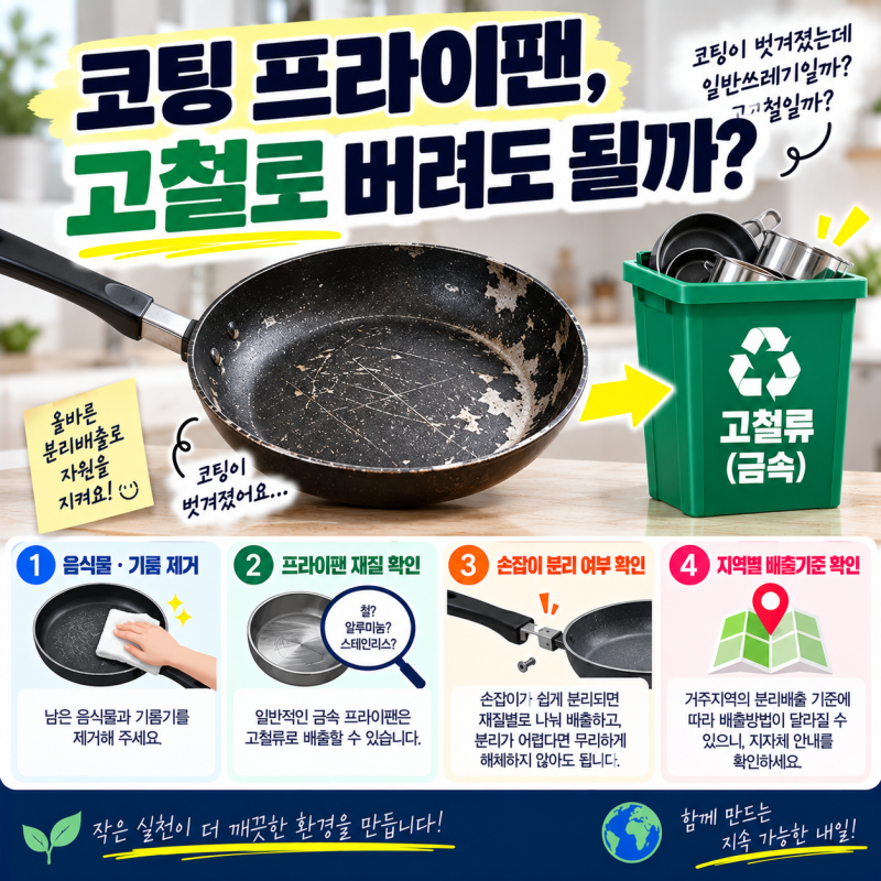 프라이팬 버리는 법, 코팅팬도 고철로 분리수거하면 될까?