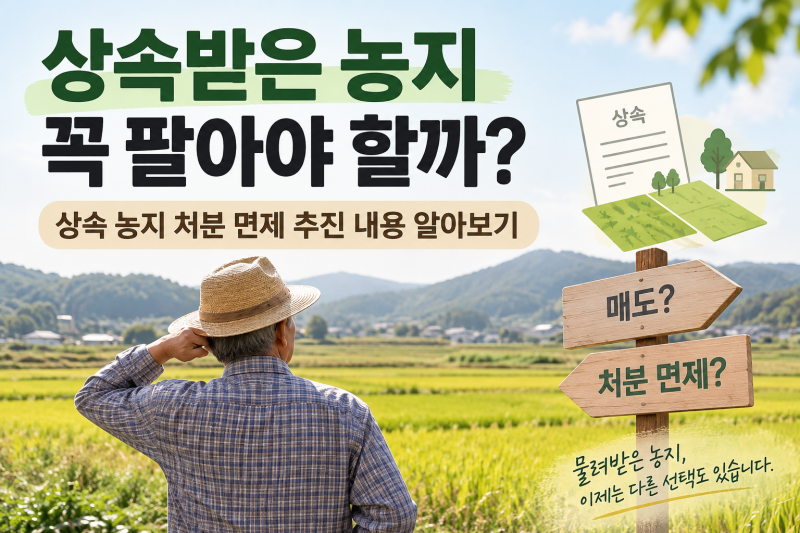 상속받은 농지 꼭 팔아야 할까? 상속 농지 처분 면제 추진 내용 알아보기