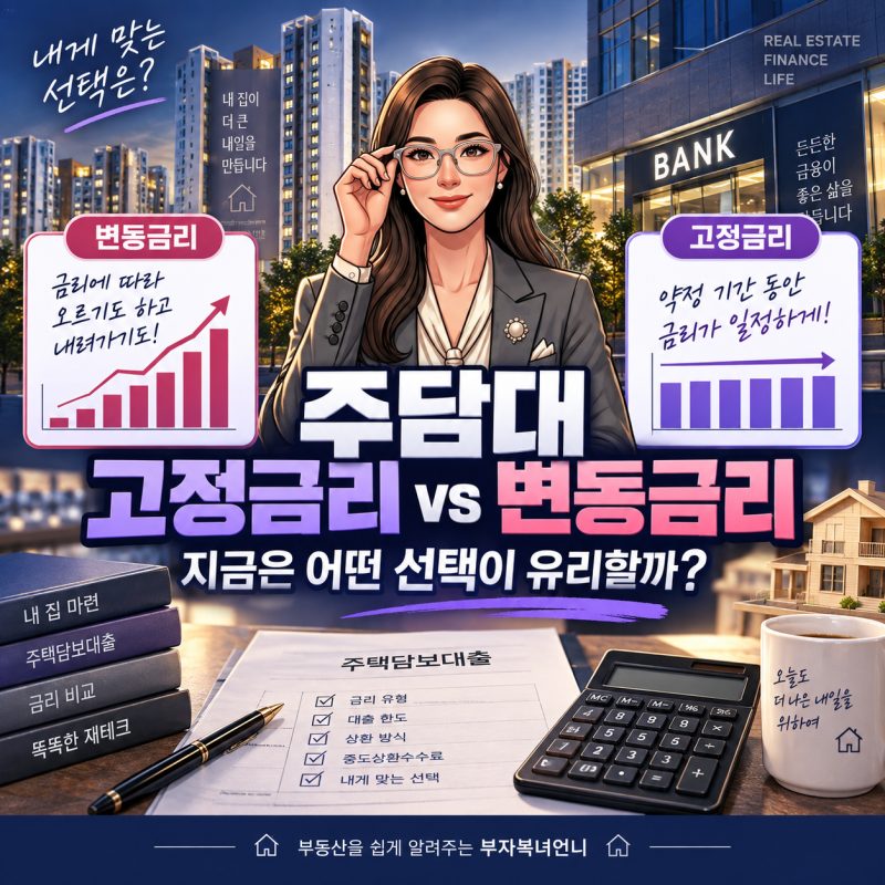주담대 고정금리 vs 변동금리, 지금은 어떤 선택이 유리할까?