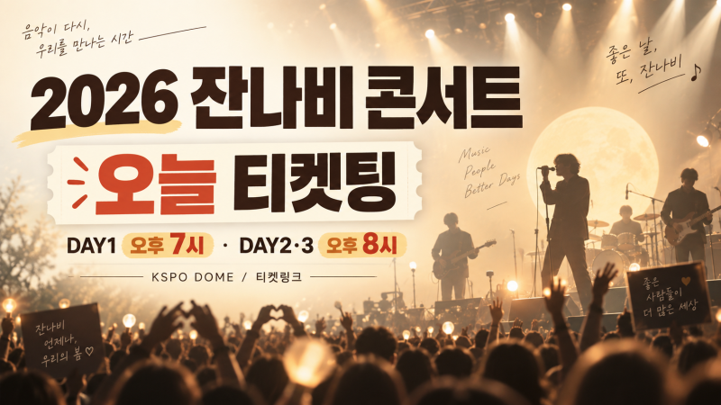2026 잔나비 콘서트 티켓팅 오늘｜예매시간·KSPO DOME 일정·좌석 가격 총정리