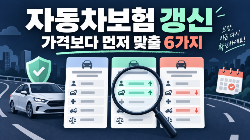 자동차보험 갱신, 작년 보험 그대로? 견적 3개를 제대로 비교하는 순서