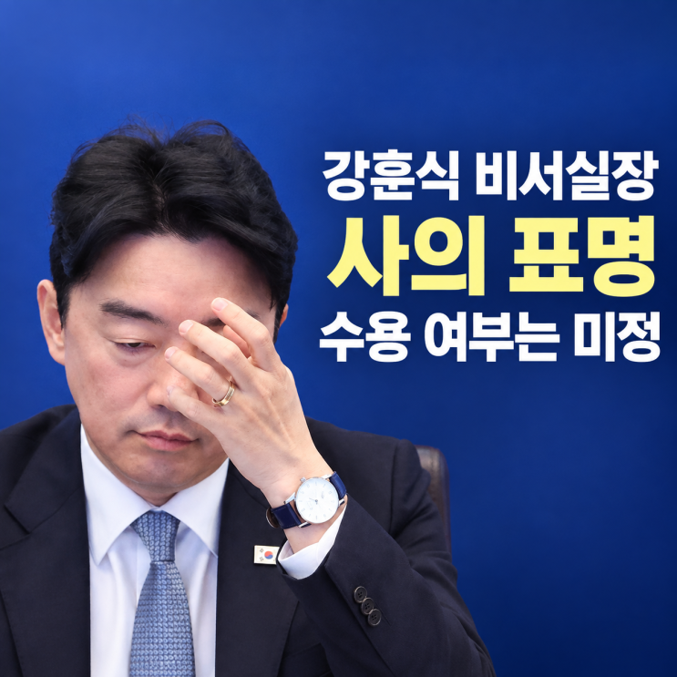 <b>강훈식</b> 비서실장 사의 표명, 사퇴 확정일까? 수리 여부와 후임 정리