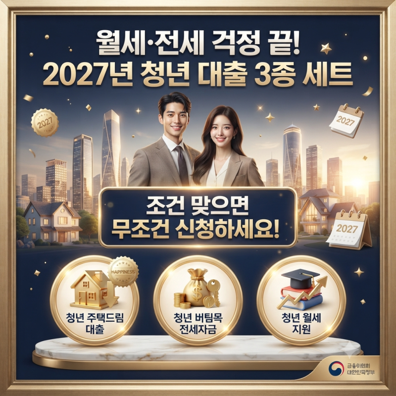 월세·전세 걱정 끝! 2027년 청년 대출 3종 세트 조건 맞으면 무조건 신청하세요