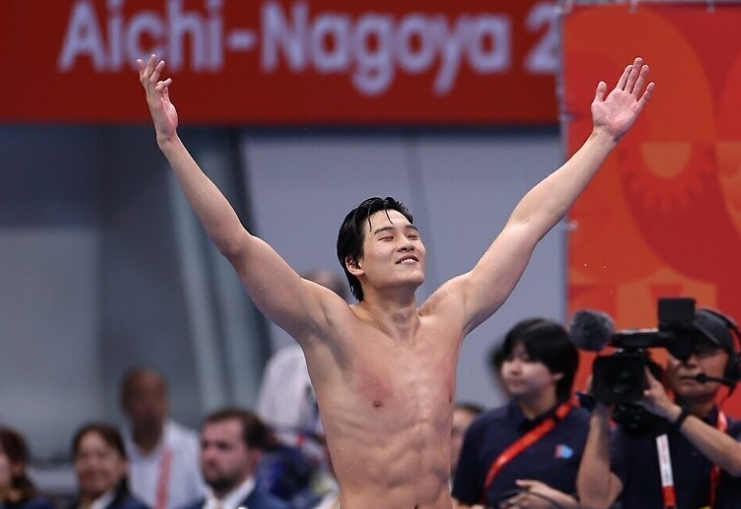 김영범 자유형 50m 금메달, 아시안게임 신기록 경신