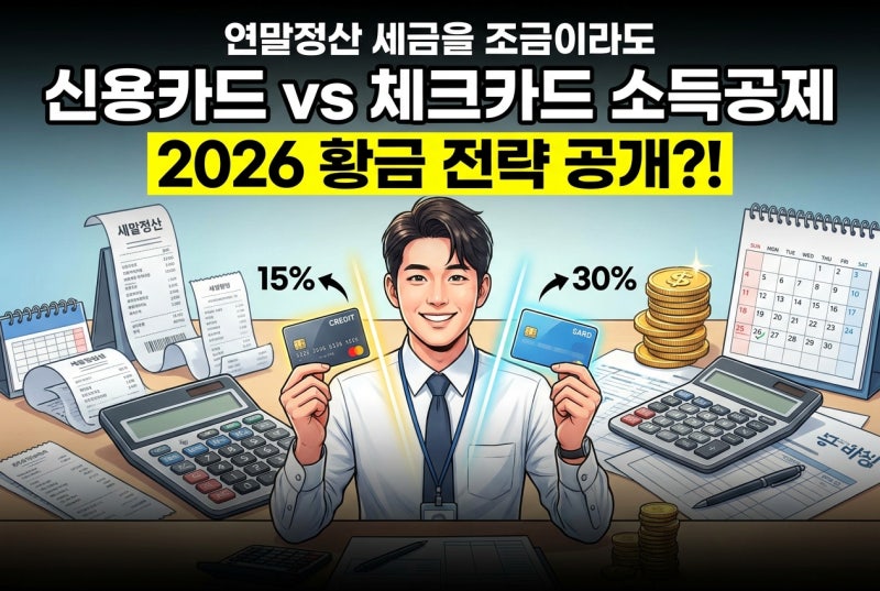 신용카드 소득공제 2026 공제율 한도 체크카드 활용 전략 정리 "나만 몰랐네.."