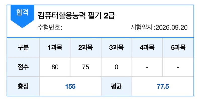 [컴할 2급 필기] 대학, 알바 병행 하면서 2주 안에 합격한 후기 (독학, 무료 강의 활용, 교재❌)