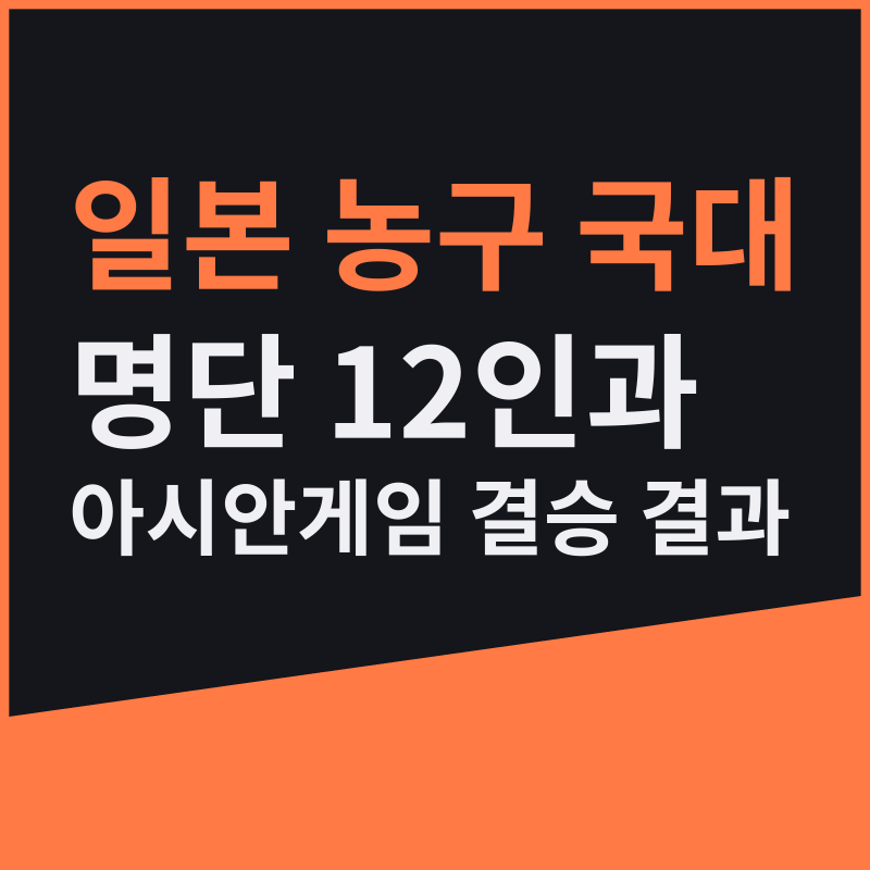 일본 농구 국대 명단 12인과 아시안게임 결승 결과
