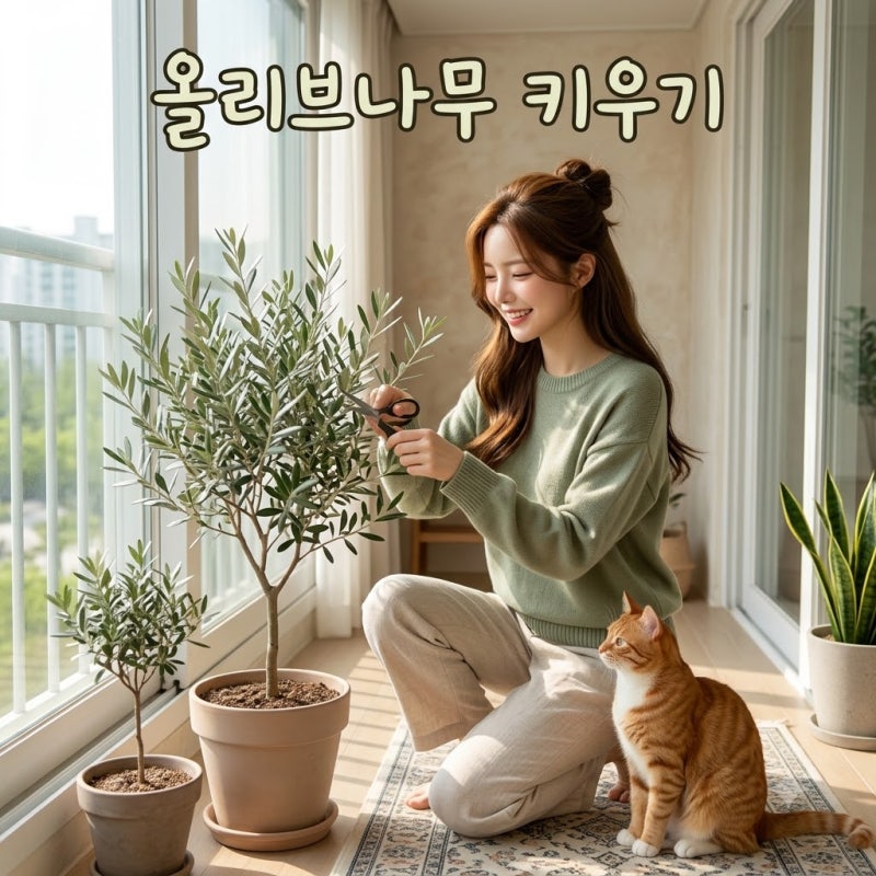 올리브나무 키우기, 과습 없이 햇빛 듬뿍 쬐어주는 실내 베란다 통풍 팁