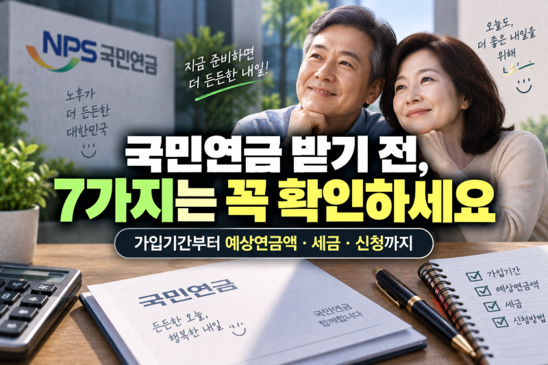 국민연금 수령 전 꼭 확인할 7가지｜신청방법·예상수령액·세금까지