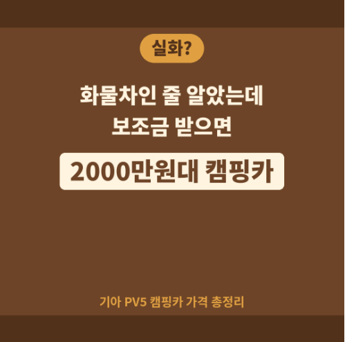 화물차인 줄 알았는데.. 보조금 받으면 2000만원대 캠핑카 되는 PV5