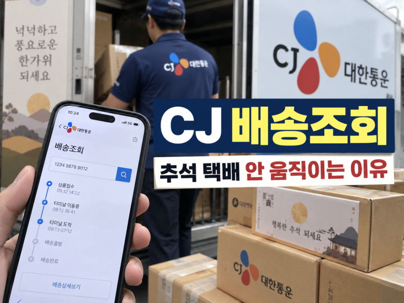 [CJ 배송조회] 멈췄다면? 추석 앞두고 택배가 안 움직이는 이유