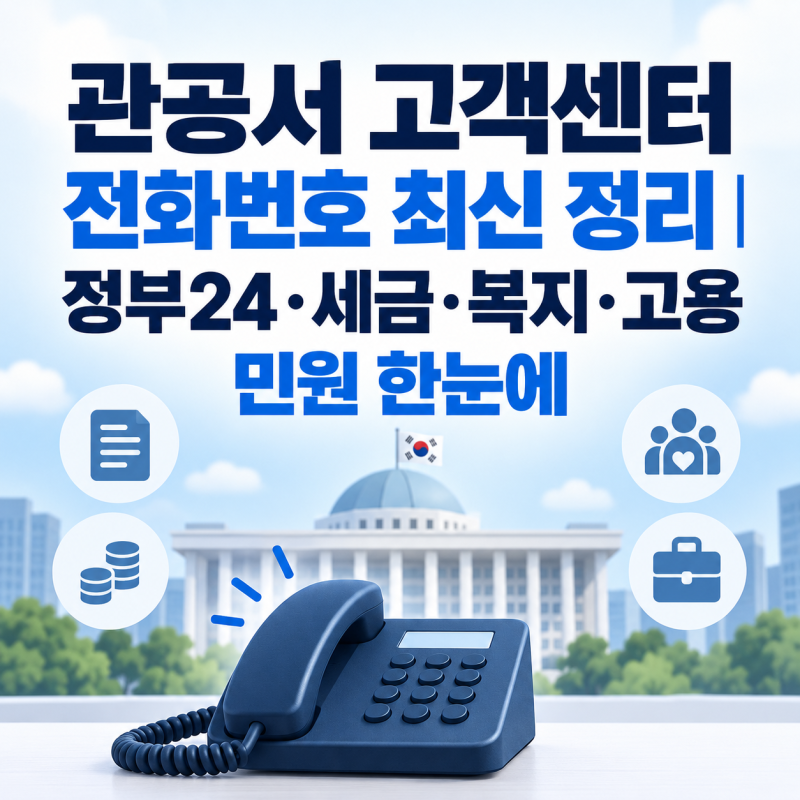 관공서 고객센터 전화번호 최신 정리｜정부24·세금·복지·고용 민원 한눈에