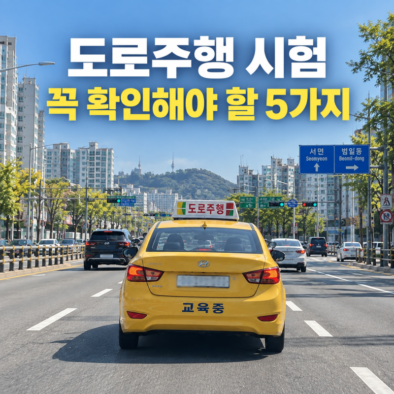 운전면허 도로주행 시험, 연습할 때 꼭 확인해야 할 5가지