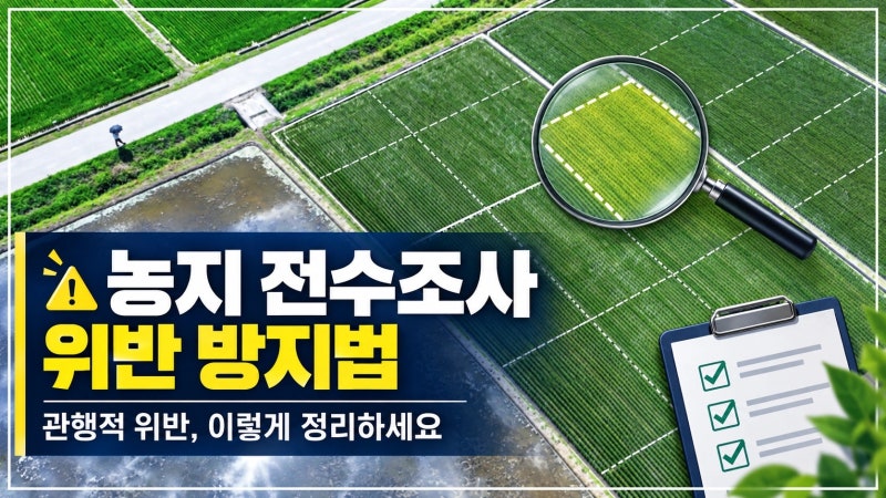농지 전수조사 대응 방법｜관행적 임대차·휴경농지 정상화 총정리
