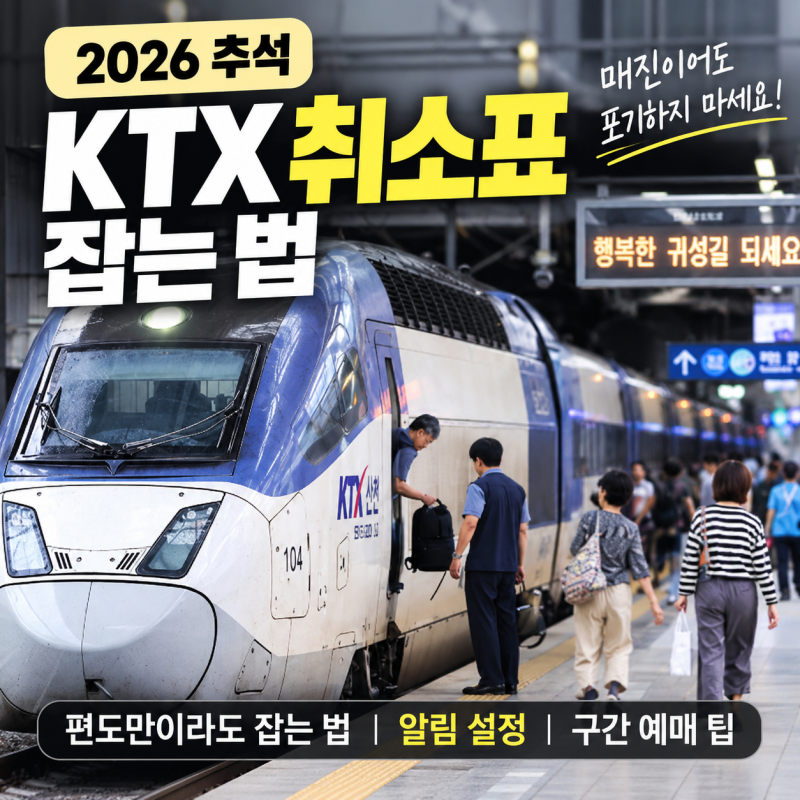 추석 KTX 취소표 잡는 법, 매진이라면 이렇게 찾아보세요