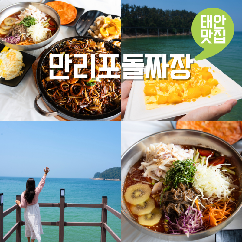 태안 만리포 맛집 만리포돌짜장 꿀조합 물회 아이와 가볼만한곳