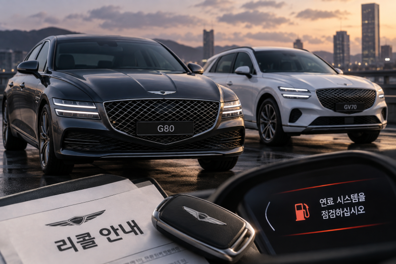 긴급 제네시스 G80·GV70 디젤 리콜, 내 차도 대상일까? 지금 확인하세요