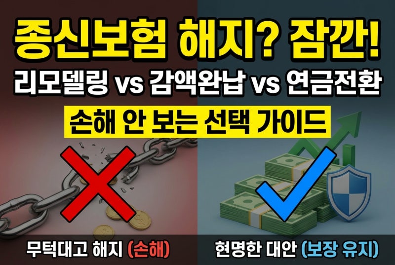 종신보험 리모델링 해지 감액완납 연금전환 주의점 정리 "해지하면 원금 손해, 감액완납이 ....