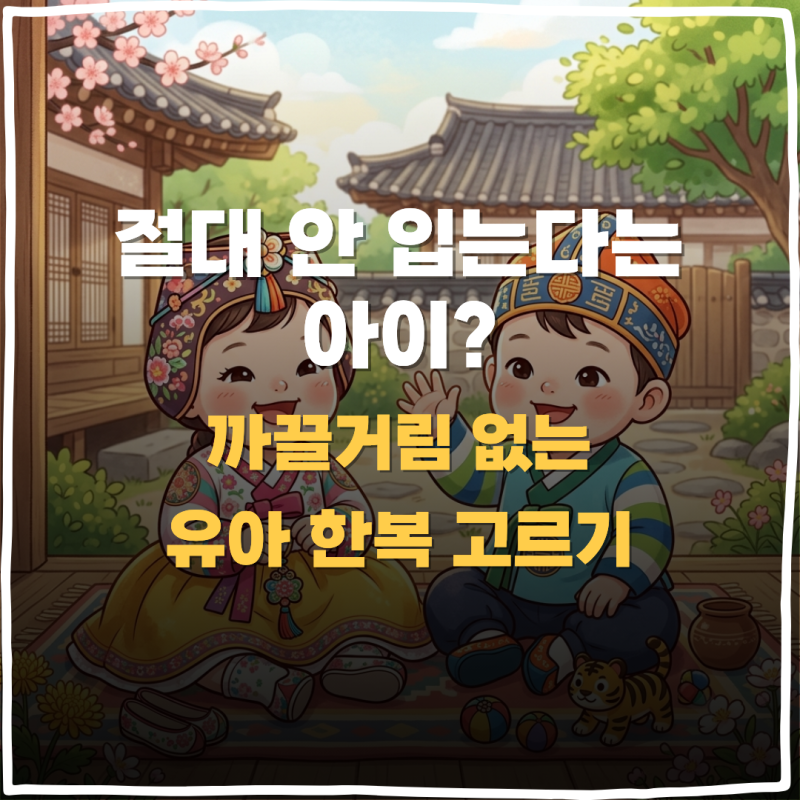 아기 유아 추석 한복 사이즈 팁 및 안 까끌거리는 여아 한복 고르는 법