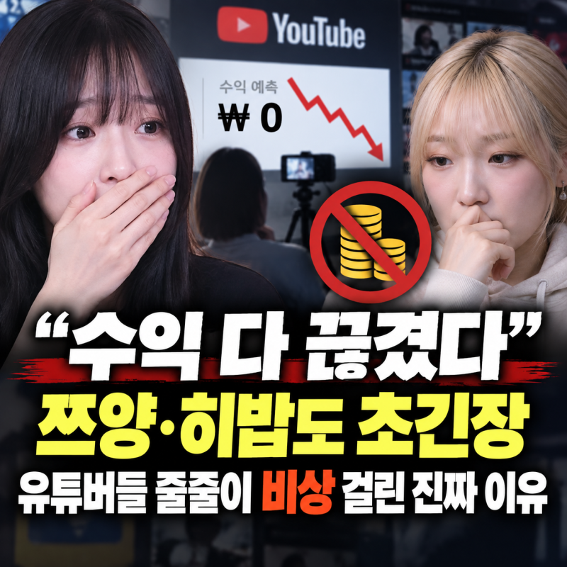 "수익 다 끊겼다" 쯔양·히밥도 초긴장, 유튜버들 줄줄이 비상 걸린 진짜 이유