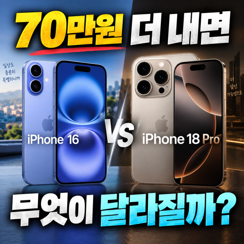 아이폰 16 vs 아이폰 18 Pro, 시작 가격 70만원 차이는 어디서 느껴질까?