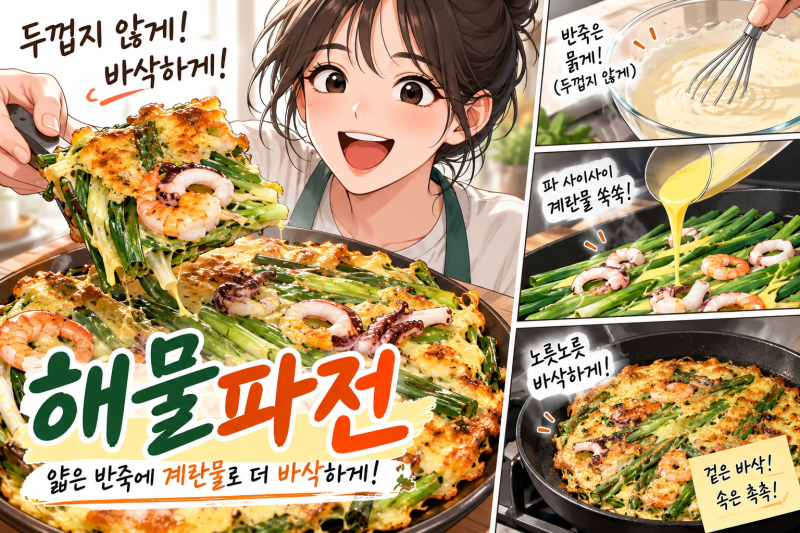 해물파전 반죽 두껍지 않고 바삭하게 만드는 비밀 레시피