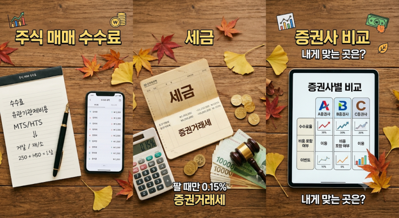 주식 초보 필독! 매매 수수료와 세금, 대체 얼마 나갈까? 증권사별 비교 (2026년판)