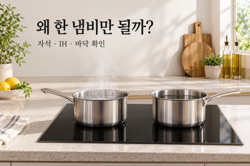 인덕션이 냄비를 인식하지 못할 때｜자석·IH 표시·바닥 확인