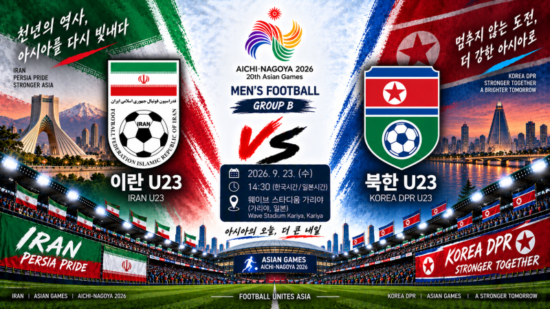 이란 북한 남자 아시안게임 축구 일정·순위·예상 라인업｜9월 23일 승부예측