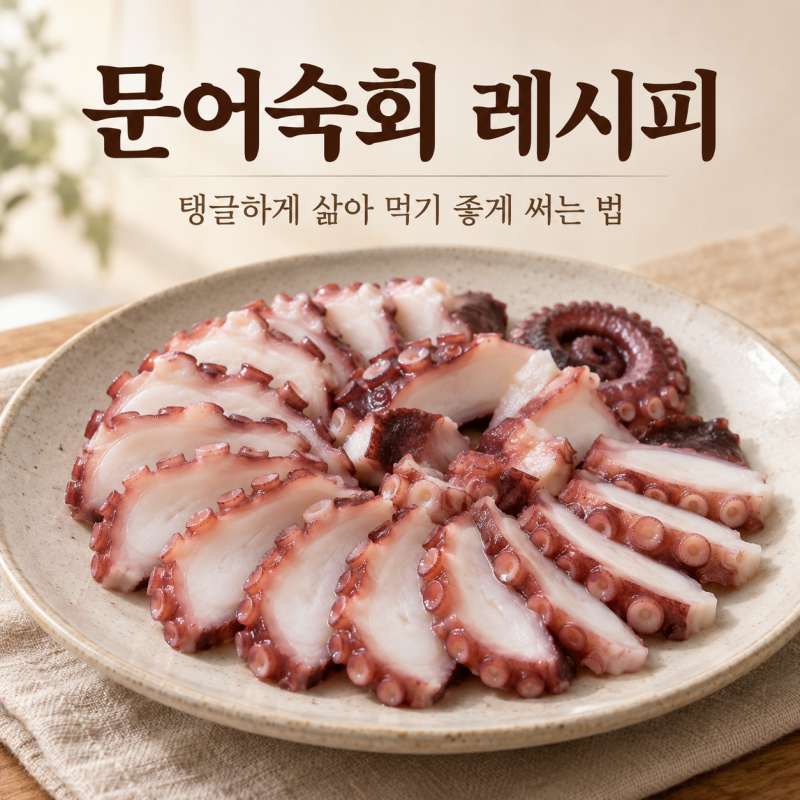 문어숙회 레시피, 탱글하게 삶아 먹기 좋게 써는 법