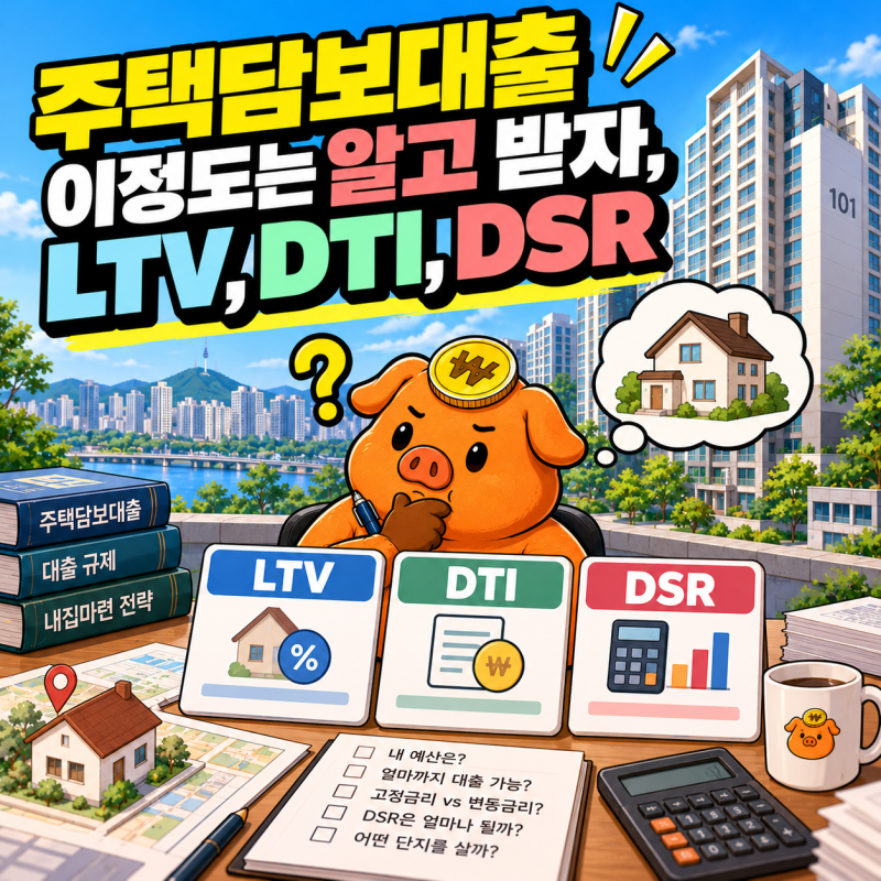 주택담보대출 이정도는 알고 받자 LTV,DTI,DSR 총정리