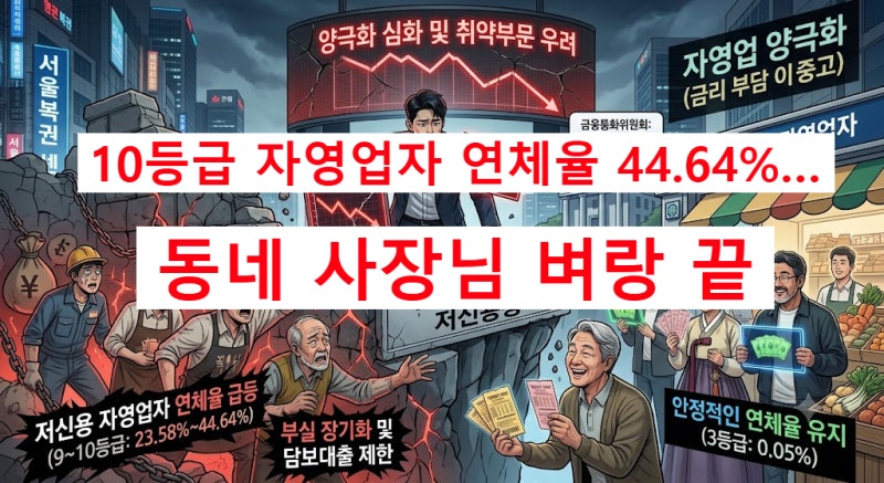 자영업자 연체 ‘양극화’…저신용층만 벼랑 끝으로 몰렸다