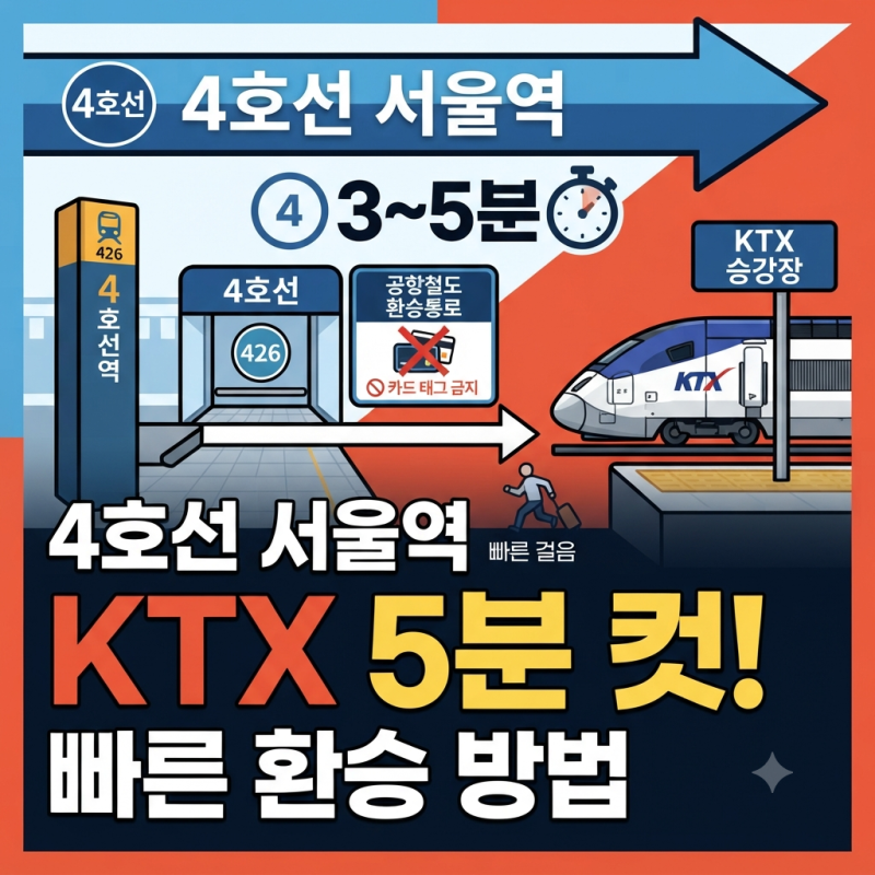4호선 서울역 KTX 5분 컷! 빠른 환승 방법