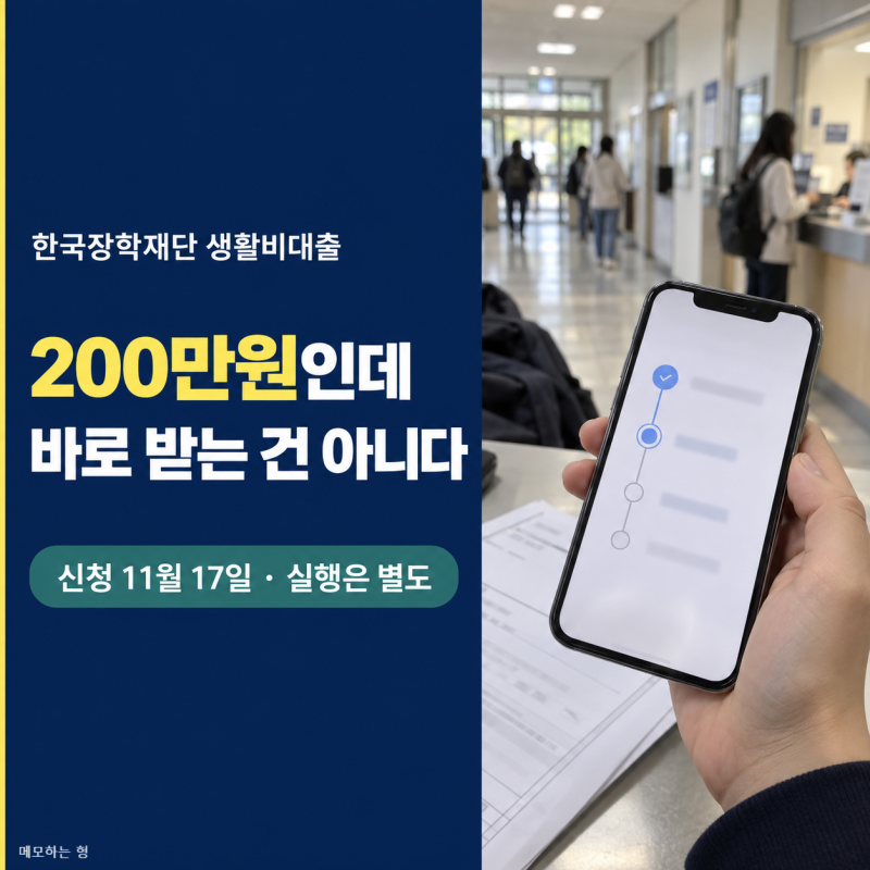 "생활비 200만원 필요하다면" 한국장학재단 생활비대출 신청시기, 바로 받을 수 있을까?