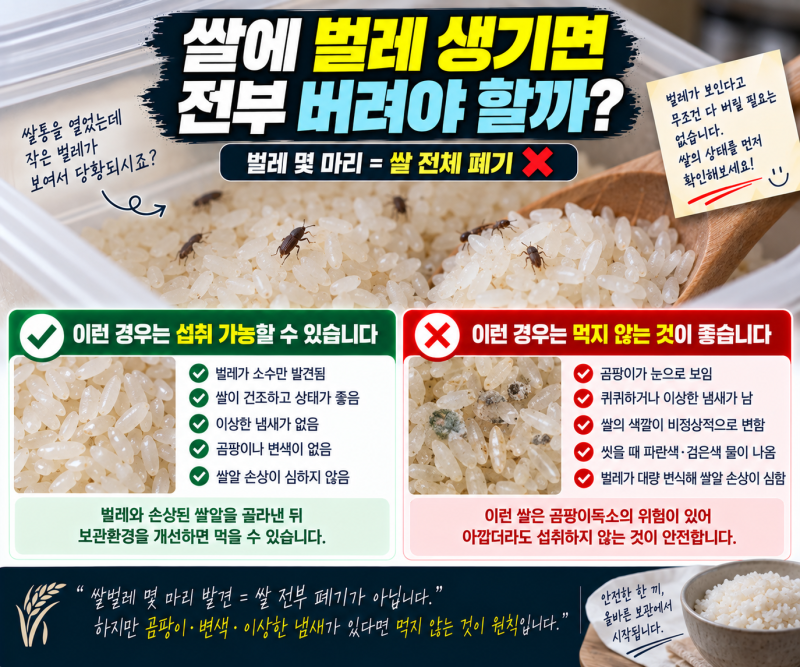 쌀에 벌레 생겼을 때 쌀까지 전부 버려야 할까