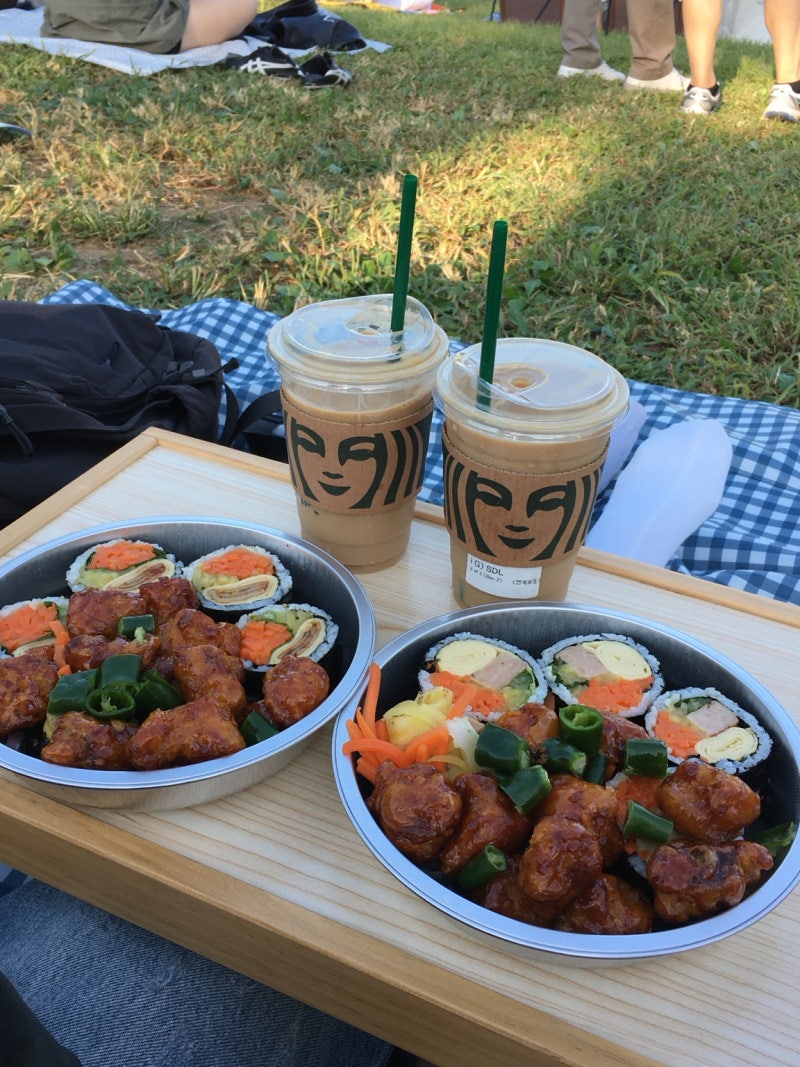 올림픽공원 나홀로나무 피크닉 후기｜배달 꿀팁, 스타벅스 몽촌토성역점, 오토김밥 잠실점,....