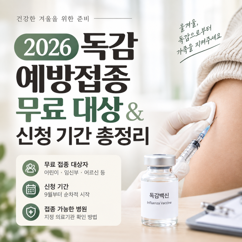 2026 독감 예방접종 무료 대상 & 신청 기간 총정리