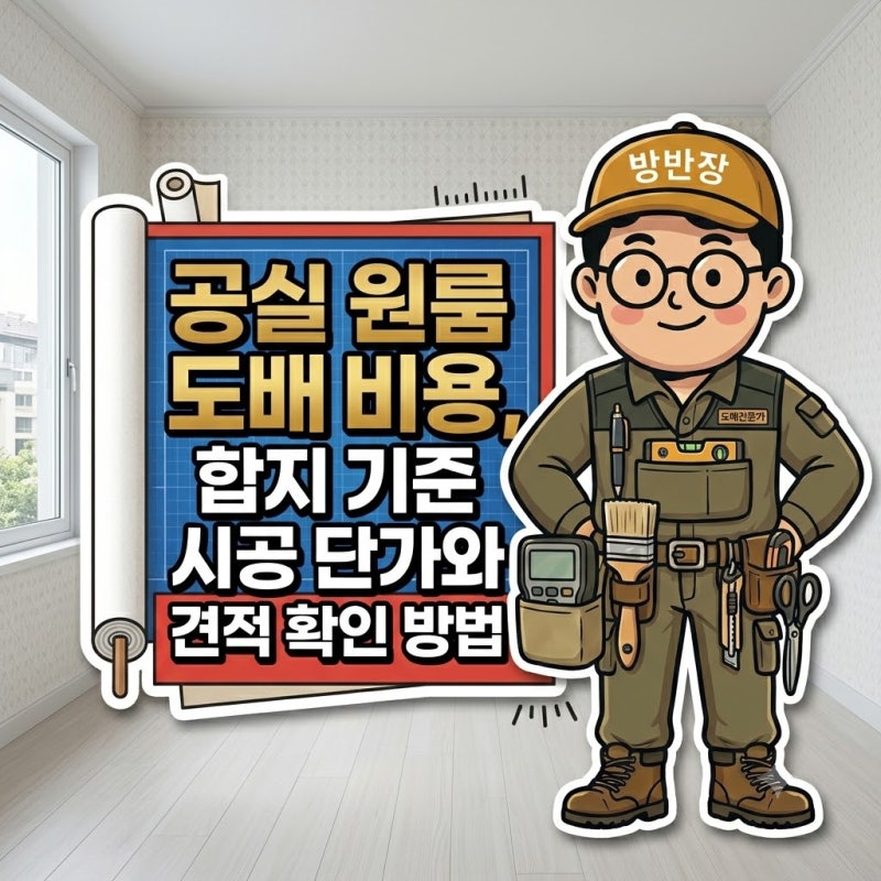 공실 원룸 도배 비용, 합지 기준 시공 단가와 견적 확인 방법