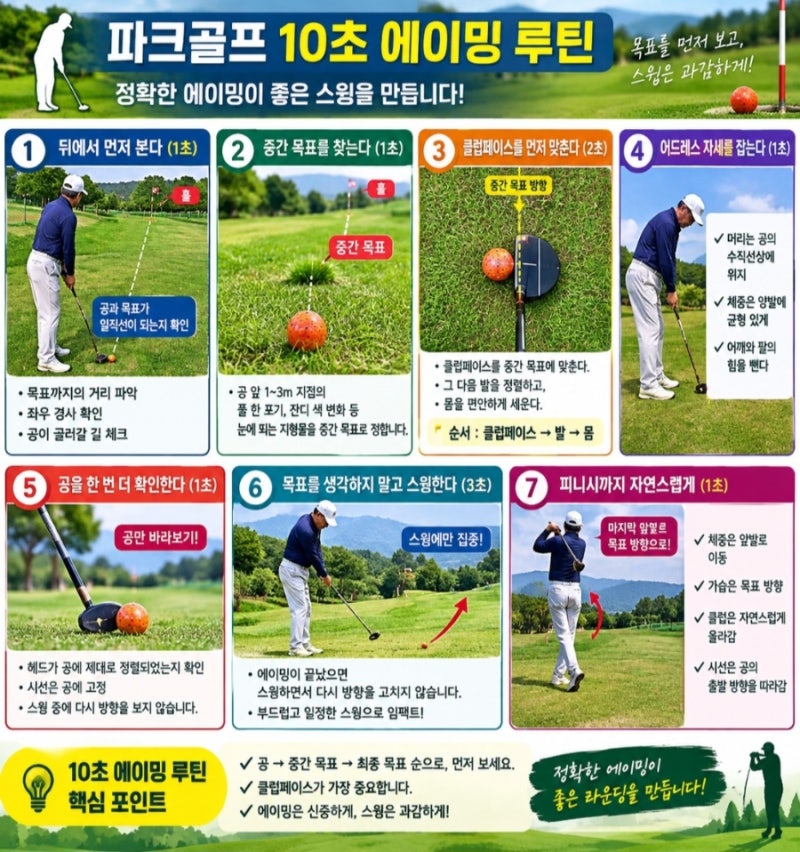"파크골프에서 좋은 스윙보다 먼저 필요한 것이 정확한 에이밍입니다." #파크골프여행 #파크....