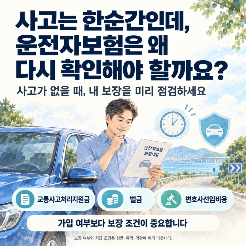 사고는 한순간인데, 운전자보험은 왜 다시 확인해야 할까요?