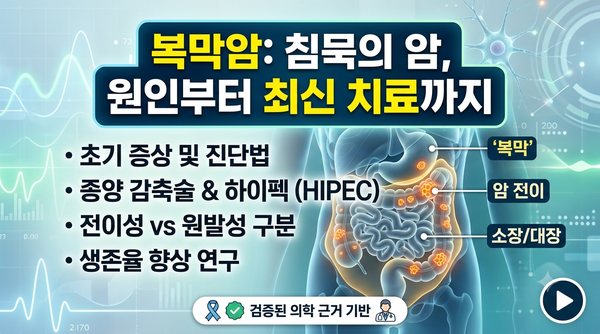 [복막암 증상] 뱃살이 찌고 복부 불편감이라면, 복막암 원인. 검사. 최신 치료 동향까지