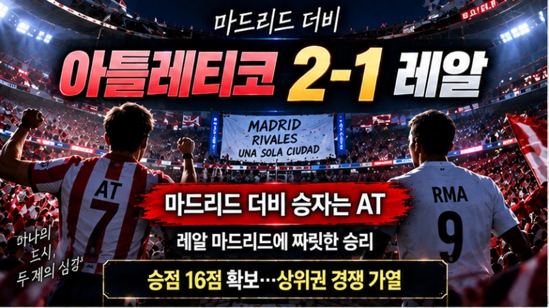 이강인 첫 마드리드 더비 웃었다…아틀레티코, 레알 2-1 격파