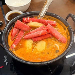 동탄 맛집 샤브샤브 등촌샤브칼국수 그랑파사쥬점 숙주로 먹어본 후기