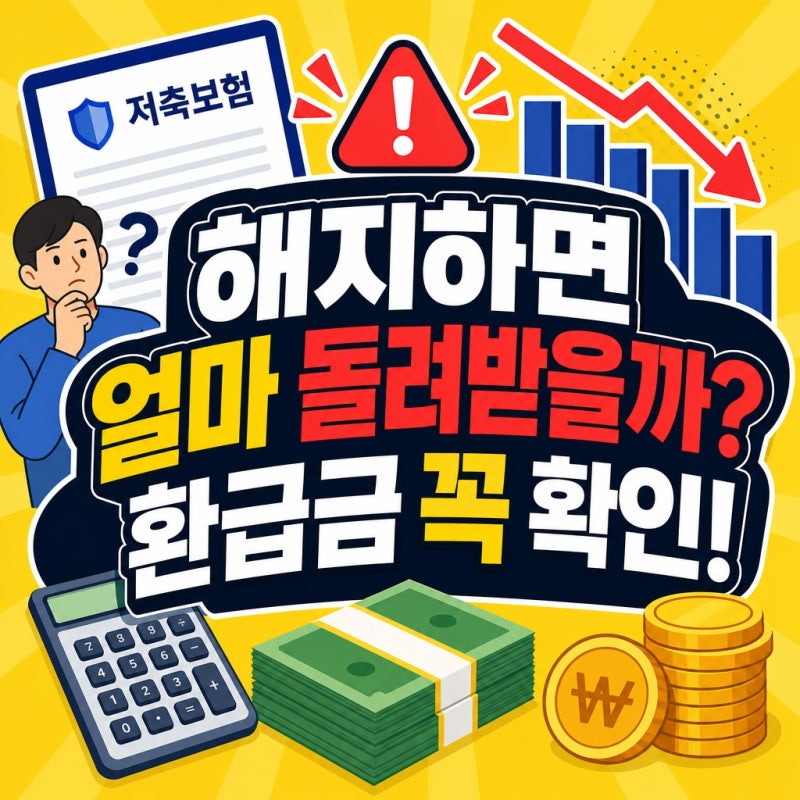 저축보험 해지환급금 계산법 중도 해지 시 환급률 제대로 확인하기