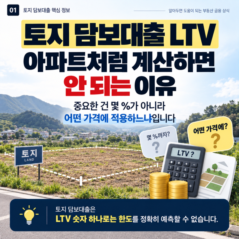 토지 담보대출 LTV, 아파트처럼 계산하면 안 되는 이유