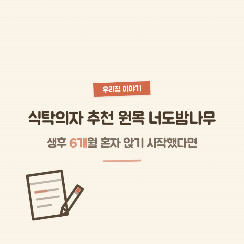 식탁의자 추천 원목 너도밤나무, 생후 6개월 혼자 앉기 시작했다면