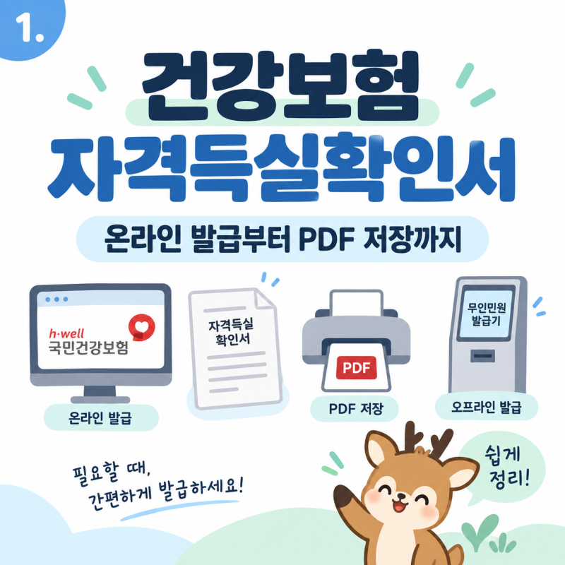 건강보험 자격득실확인서 어디서 뽑지 인터넷 발급 PDF 저장 무인발급기까지 해봤어요